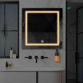 LED Spiegel Quadratisch | Touch-Schalter | Warmweißes Licht - Reyze Seria Salono Model 1